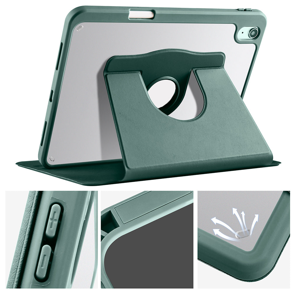 Apple iPad 10.9 2022 (10.Nesil) Kılıf Zore Termik Kalem Bölmeli Dönebilen Standlı Kılıf Pembe