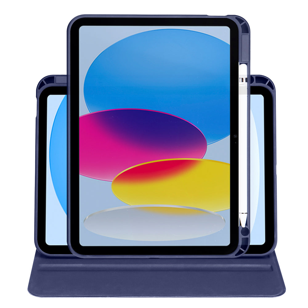 Apple iPad 10.9 2022 (10.Nesil) Kılıf Zore Termik Kalem Bölmeli Dönebilen Standlı Kılıf Mavi