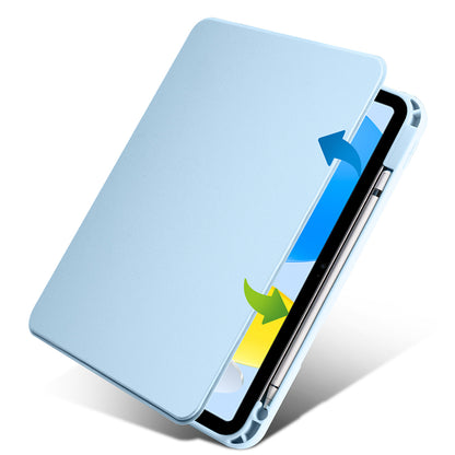 Apple iPad 10.9 2022 (10.Nesil) Kılıf Zore Termik Kalem Bölmeli Dönebilen Standlı Kılıf Mavi