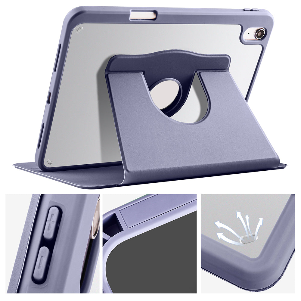 Apple iPad 10.9 2022 (10.Nesil) Kılıf Zore Termik Kalem Bölmeli Dönebilen Standlı Kılıf Mavi