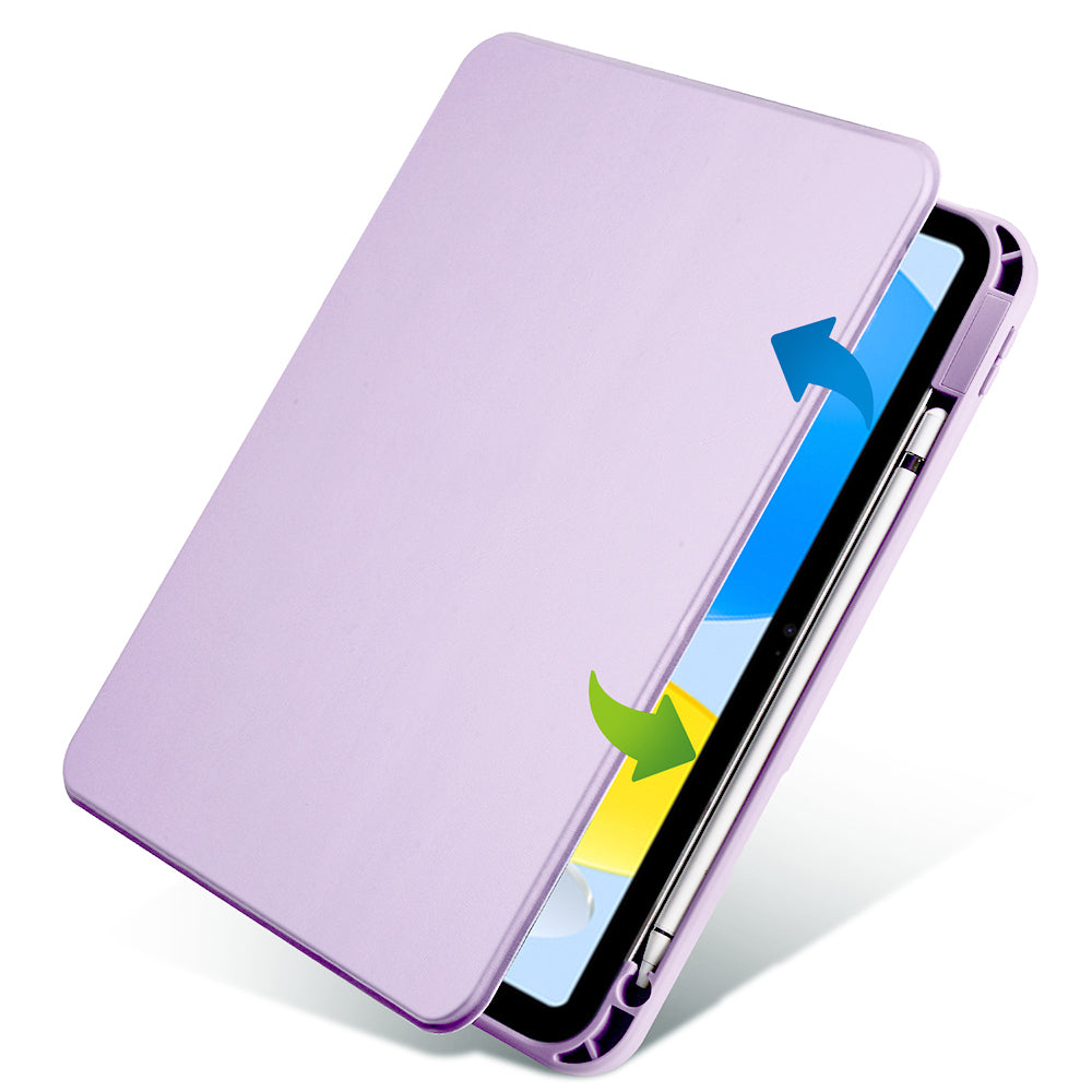 Apple iPad 10.9 2022 (10.Nesil) Kılıf Zore Termik Kalem Bölmeli Dönebilen Standlı Kılıf Mavi
