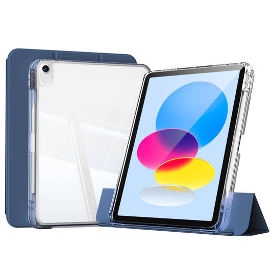 Apple iPad 11.Nesil 2025 Kılıf Magnetik Ayrılabilen Airbagli Zore Sliding Tablet Kılıfı Lacivert