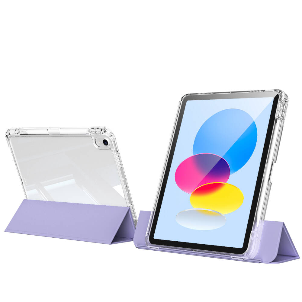 Apple iPad 11.Nesil 2025 Kılıf Magnetik Ayrılabilen Airbagli Zore Sliding Tablet Kılıfı Lavender