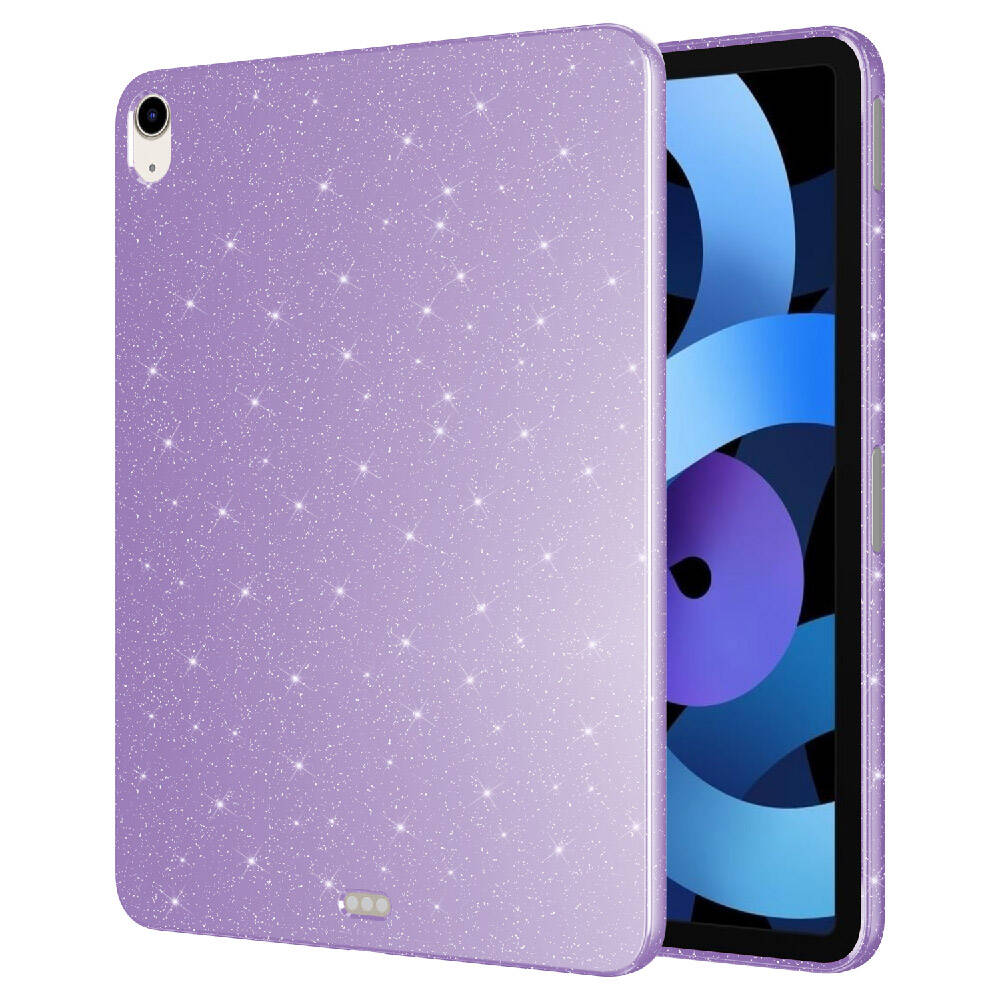 Apple iPad 11.Nesil 2025 Simli Parlak Görünümlü Zore Tablet Koton Kılıf Gümüş