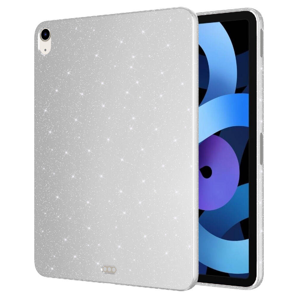 Apple iPad Air 10.9 2022 (5 Nesil) Simli Parlak Görünümlü Zore Tablet Koton Kılıf Pembe Koyu