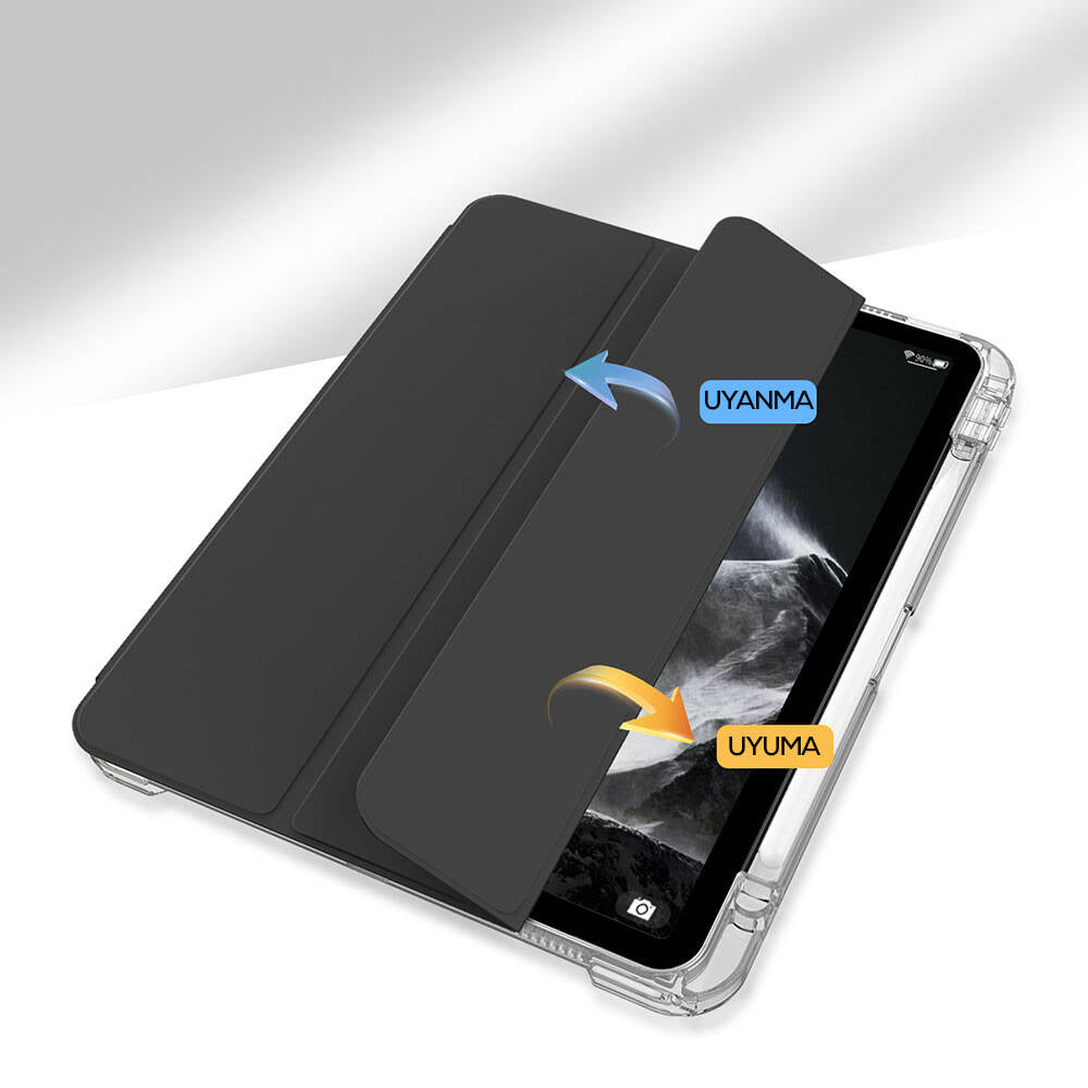 Apple iPad Air 11 2024 Kılıf Magnetik Ayrılabilen Airbagli Zore Sliding Tablet Kılıfı Açık Yeşil