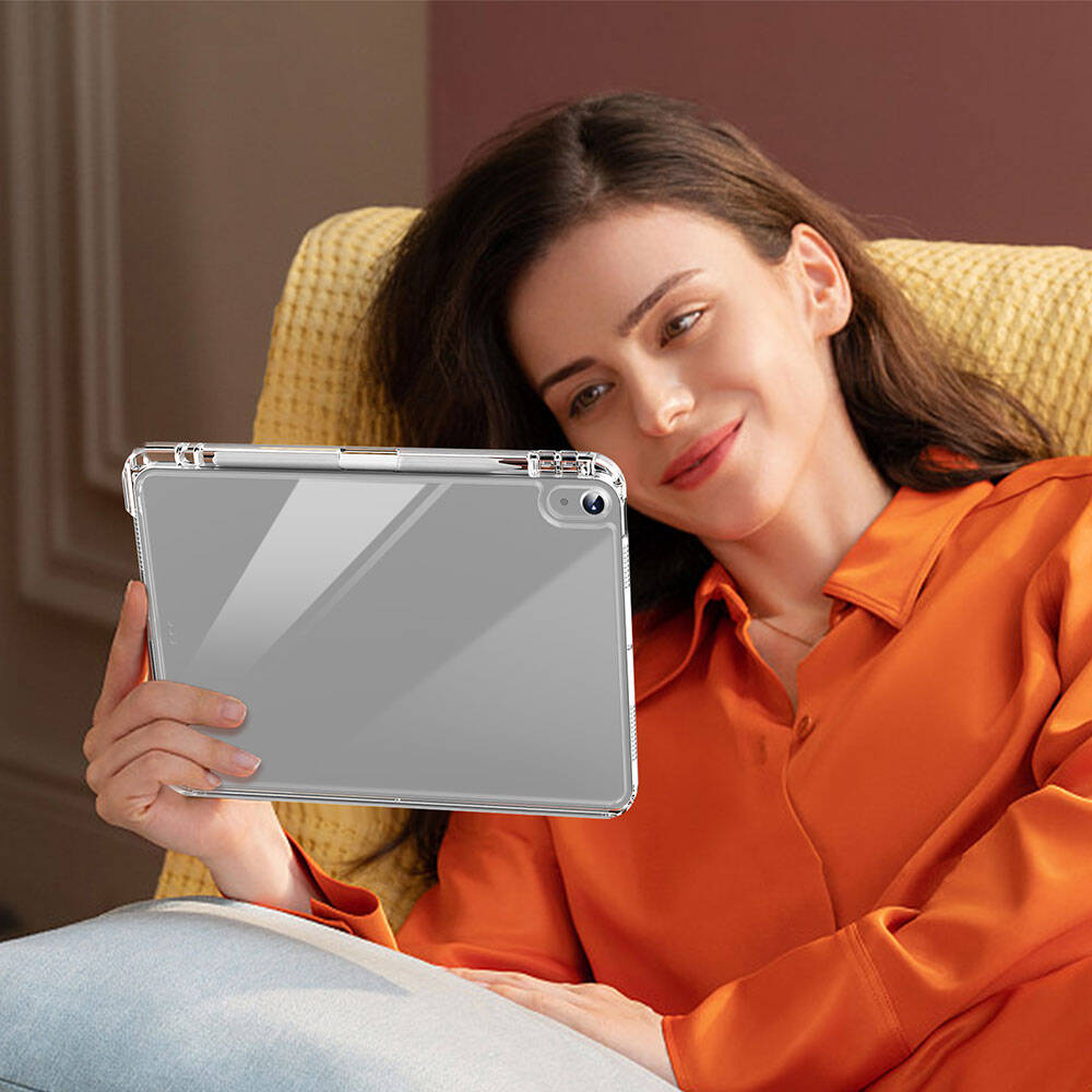Apple iPad Air 11 2024 Kılıf Magnetik Ayrılabilen Airbagli Zore Sliding Tablet Kılıfı Açık Yeşil
