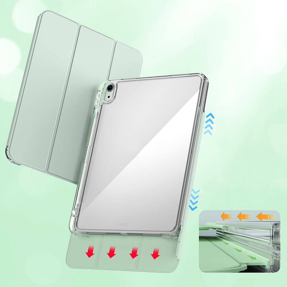 Apple iPad Air 11 2024 Kılıf Magnetik Ayrılabilen Airbagli Zore Sliding Tablet Kılıfı Gold