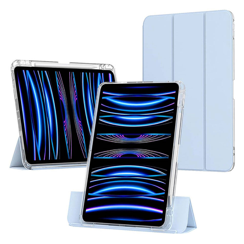 Apple iPad Air 11 2024 Kılıf Magnetik Ayrılabilen Airbagli Zore Sliding Tablet Kılıfı Siyah