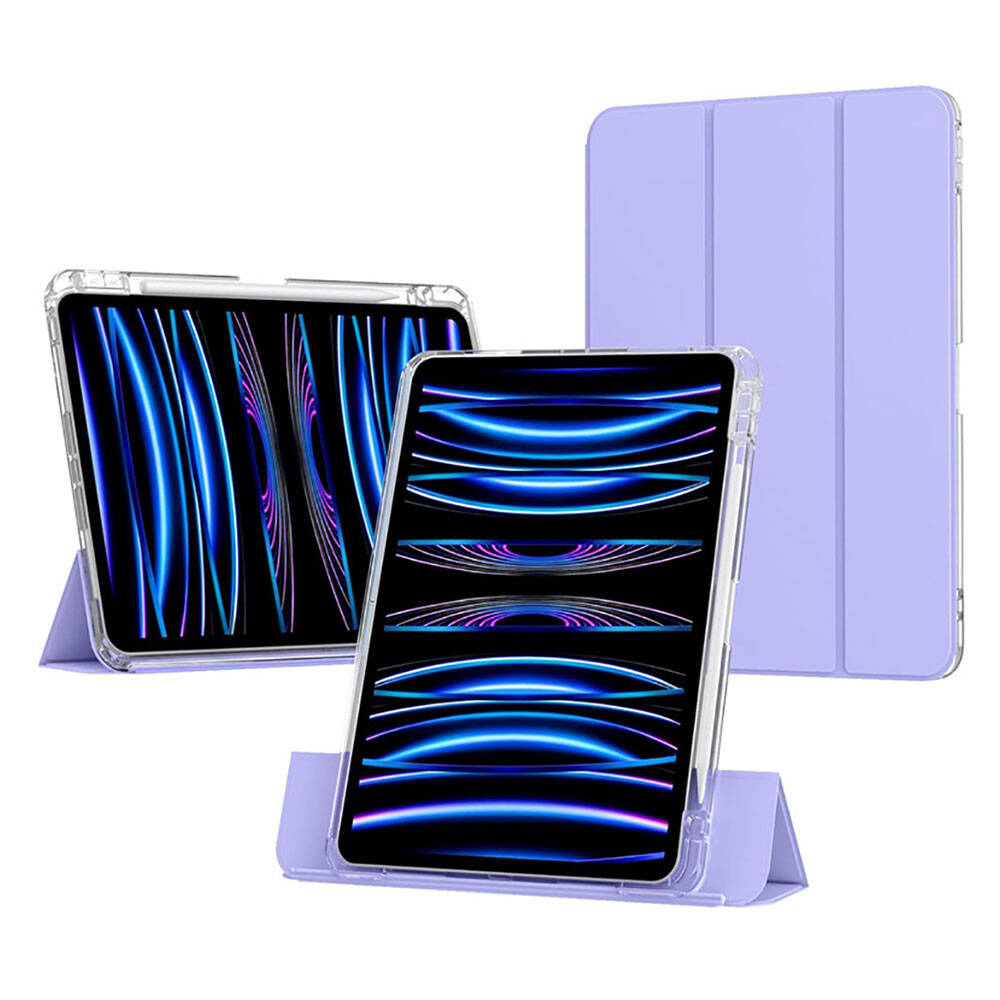 Apple iPad Air 11 2024 Kılıf Magnetik Ayrılabilen Airbagli Zore Sliding Tablet Kılıfı Gri