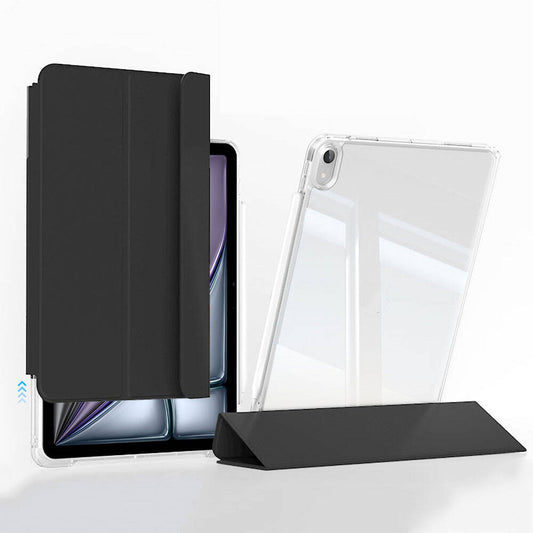 Apple iPad Air 11 2024 Kılıf Magnetik Ayrılabilen Airbagli Zore Sliding Tablet Kılıfı Siyah