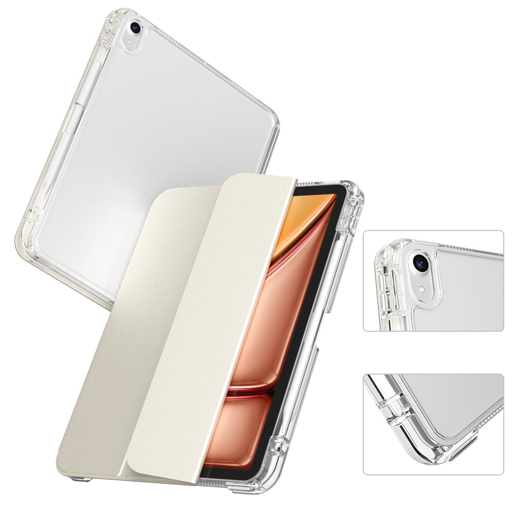 Apple iPad Air 11 2024 Kılıf Magnetik Ayrılabilen Airbagli Zore Sliding Tablet Kılıfı Gri
