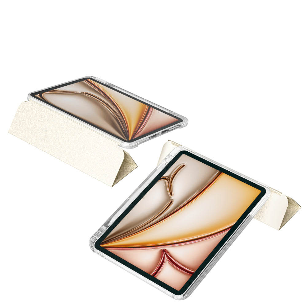 Apple iPad Air 11 2024 Kılıf Magnetik Ayrılabilen Airbagli Zore Sliding Tablet Kılıfı Gold