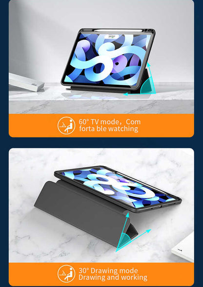 Apple iPad Air 11 2024 Kılıf Zore Nort Arkası Şeffaf Standlı Kılıf Pembe