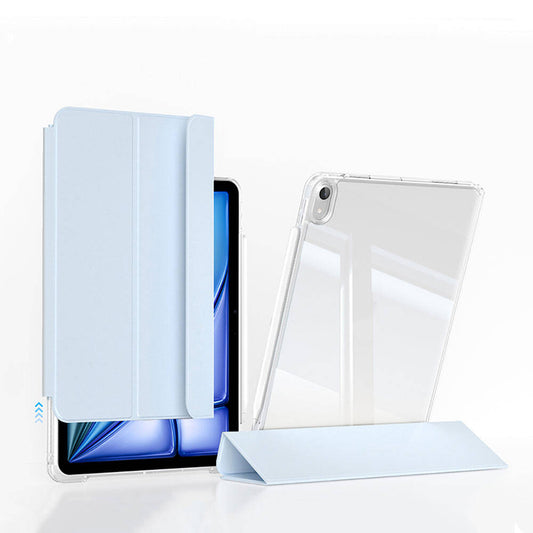 Apple iPad Air 13 2024 Kılıf Magnetik Ayrılabilen Airbagli Zore Sliding Tablet Kılıfı Mavi Açık