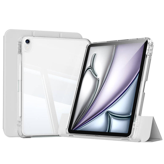 Apple iPad Air 13 2024 Kılıf Magnetik Ayrılabilen Airbagli Zore Sliding Tablet Kılıfı Gri