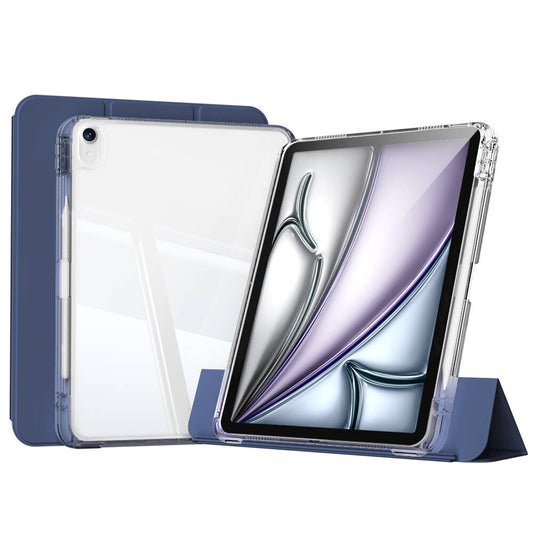 Apple iPad Air 13 2024 Kılıf Magnetik Ayrılabilen Airbagli Zore Sliding Tablet Kılıfı Lacivert