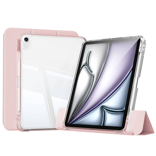 Apple iPad Air 13 2024 Kılıf Magnetik Ayrılabilen Airbagli Zore Sliding Tablet Kılıfı Pembe