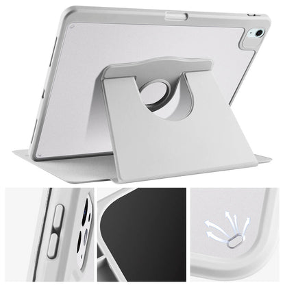 Apple iPad Air 13 2024 Kılıf Zore Termik Kalem Bölmeli Dönebilen Standlı Kılıf Gri