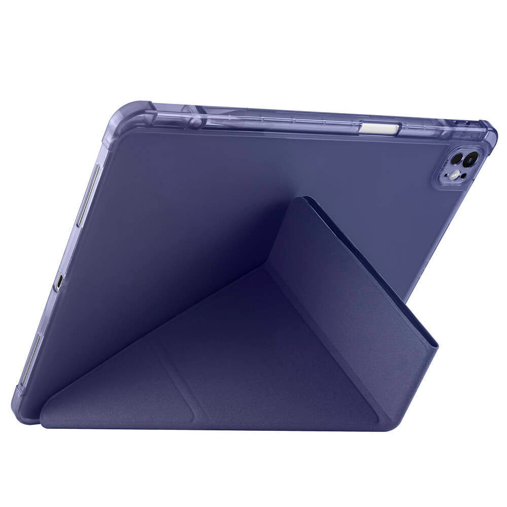 Apple iPad Air 13 2024 Kılıf Zore Tri Folding Kalem Bölmeli Standlı Kılıf Rose Gold