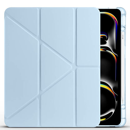 Apple iPad Air 13 2024 Kılıf Zore Tri Folding Kalem Bölmeli Standlı Kılıf Lila