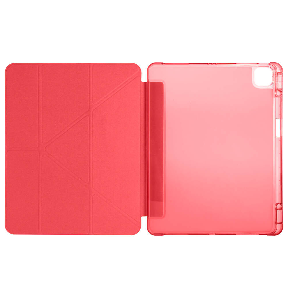 Apple iPad Air 13 2024 Kılıf Zore Tri Folding Kalem Bölmeli Standlı Kılıf Kırmızı