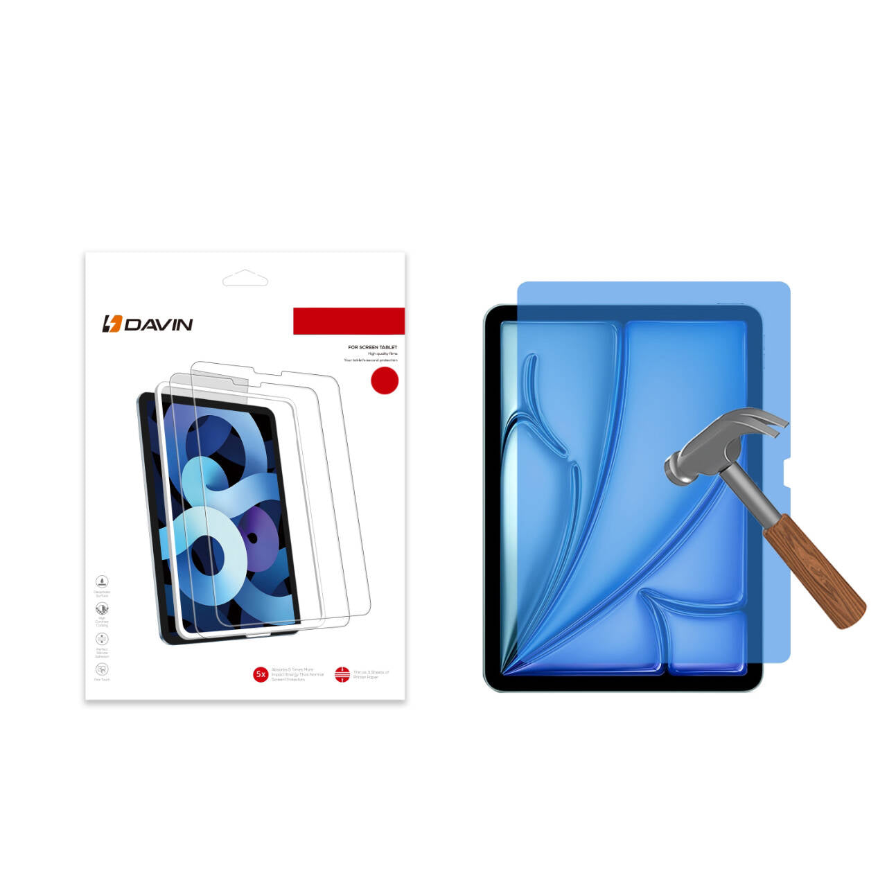 Apple iPad Air 13 2025 M3 Davin Tablet Nano Ekran Koruyucu Şeffaf