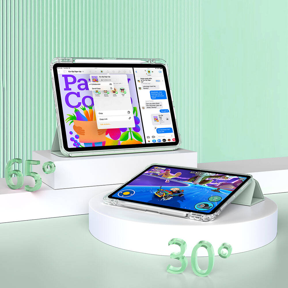 Apple iPad Air 13 2025 M3 Kılıf Magnetik Ayrılabilen Airbagli Zore Sliding Tablet Kılıfı Lacivert