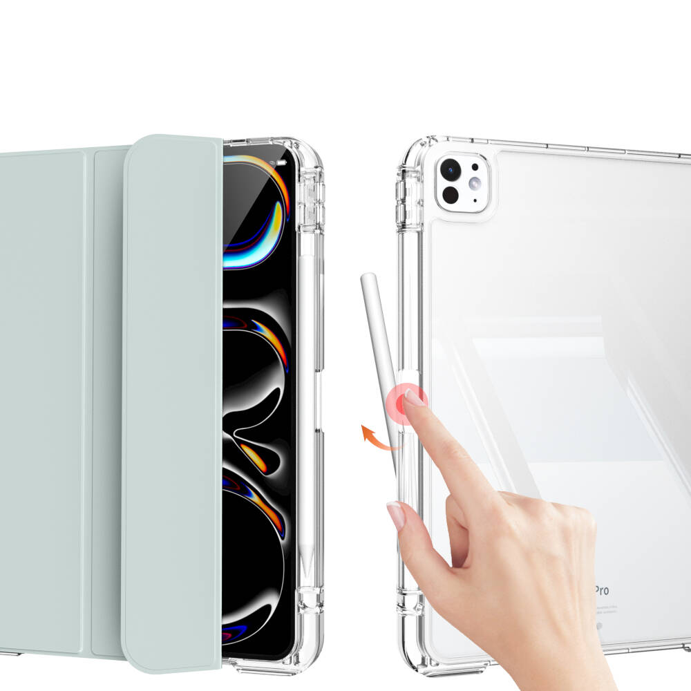 Apple iPad Pro 11 2024 Kılıf Magnetik Ayrılabilen Airbagli Zore Sliding Tablet Kılıfı Gri
