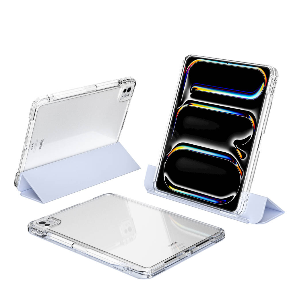 Apple iPad Pro 11 2024 Kılıf Magnetik Ayrılabilen Airbagli Zore Sliding Tablet Kılıfı Gri