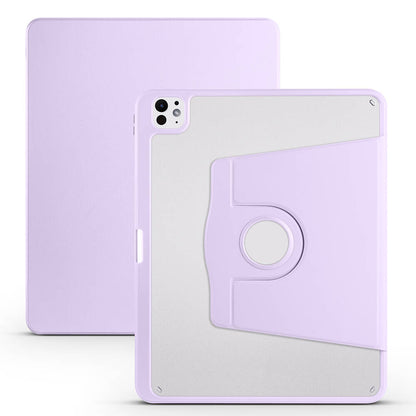 Apple iPad Pro 13 2024 Kılıf Zore Termik Kalem Bölmeli Dönebilen Standlı Kılıf Lila