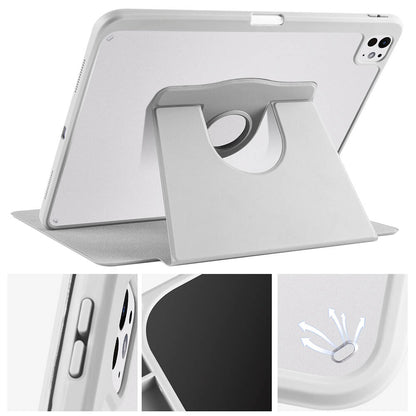 Apple iPad Pro 13 2024 Kılıf Zore Termik Kalem Bölmeli Dönebilen Standlı Kılıf Koyu Yeşil