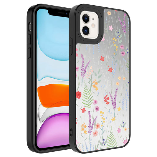 Apple iPhone 11 Kılıf Aynalı Desenli Kamera Korumalı Parlak Zore Mirror Kapak Dallar