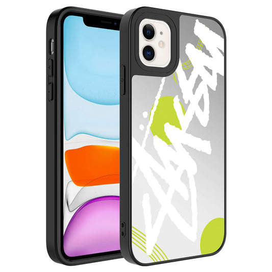 Apple iPhone 11 Kılıf Aynalı Desenli Kamera Korumalı Parlak Zore Mirror Kapak Yazı