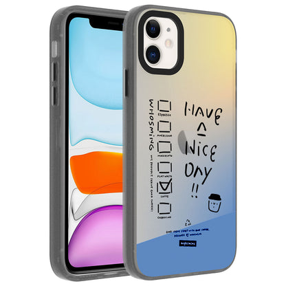 Apple iPhone 11 Kılıf Desenli Zore Dragon Sert Kapak Klavye
