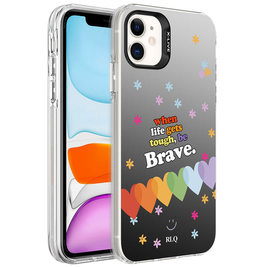 Apple iPhone 11 Kılıf Desenli Zore Silver Sert Kapak Kalp