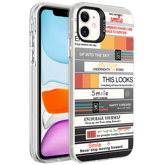 Apple iPhone 11 Kılıf Desenli Zore Silver Sert Kapak Mottolar