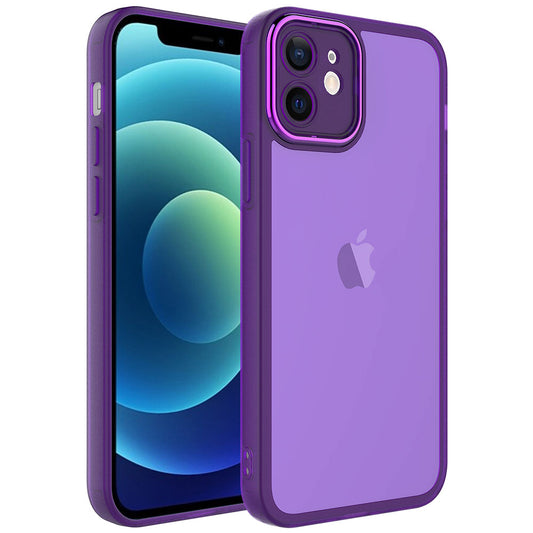 Apple iPhone 11 Kılıf Kamera Korumalı Transparan Zore Post Kapak Derin Mor
