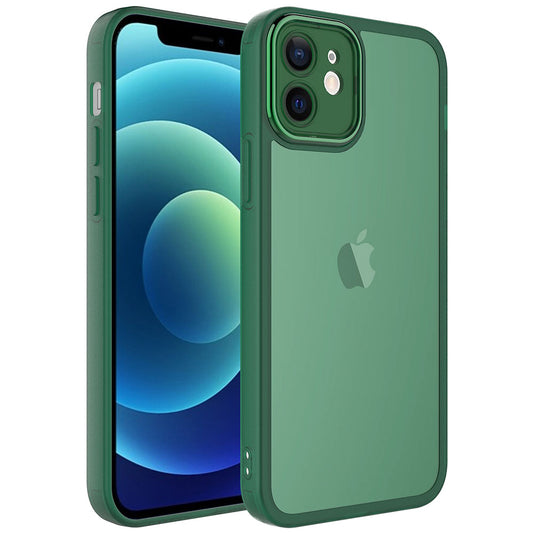 Apple iPhone 11 Kılıf Kamera Korumalı Transparan Zore Post Kapak Koyu Yeşil
