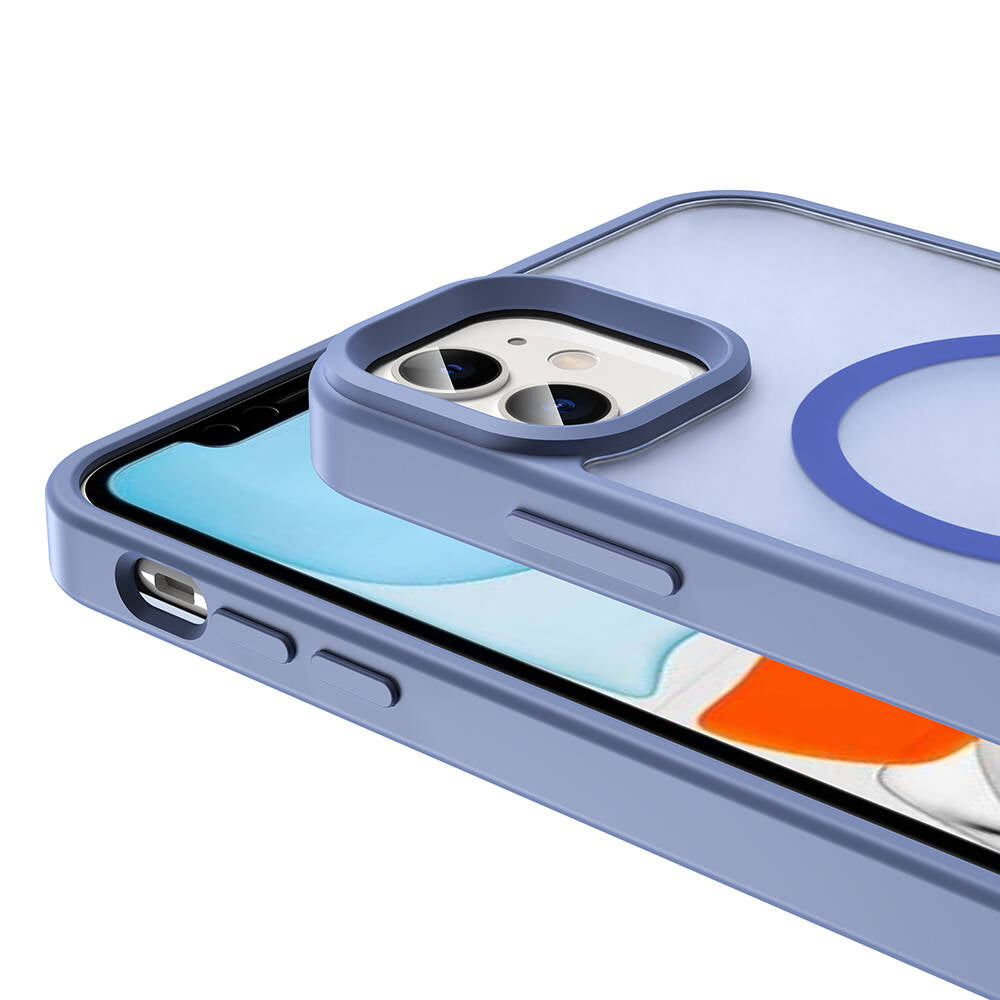 Apple iPhone 11 Kılıf Magsafe Şarj Özellikli Mat Arka Yüzey Zore Sio Kapak Lila