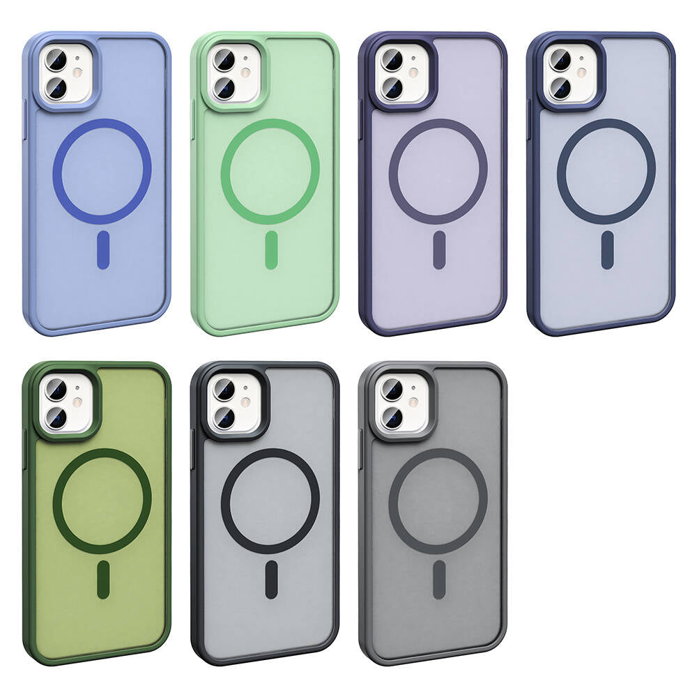 Apple iPhone 11 Kılıf Magsafe Şarj Özellikli Mat Arka Yüzey Zore Sio Kapak Lila