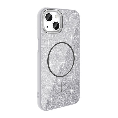 Apple iPhone 11 Kılıf Magsafe Şarj Özellikli Parlayan Simli Zore Okso Kapak Pembe