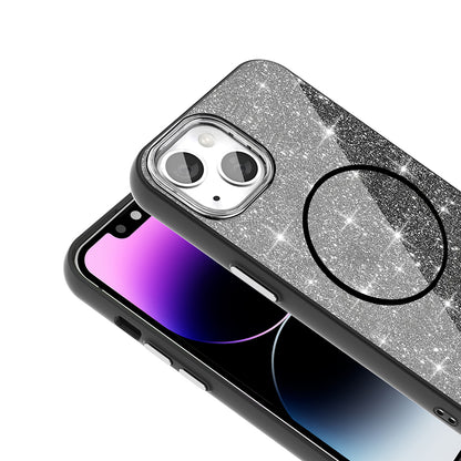 Apple iPhone 11 Kılıf Magsafe Şarj Özellikli Parlayan Simli Zore Okso Kapak Pembe