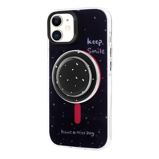 Apple iPhone 11 Kılıf Magsafe Şarj Özellikli Tak-Çıkar Pop Soketli Zore Tiktok Kapak Siyah