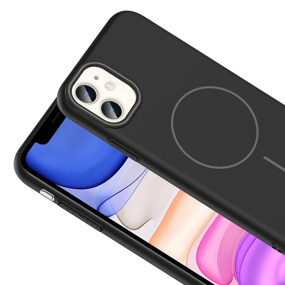 Apple iPhone 11 Kılıf Magsafe Şarj Özellikli Zore Ruby Sert Kapak Mürdüm