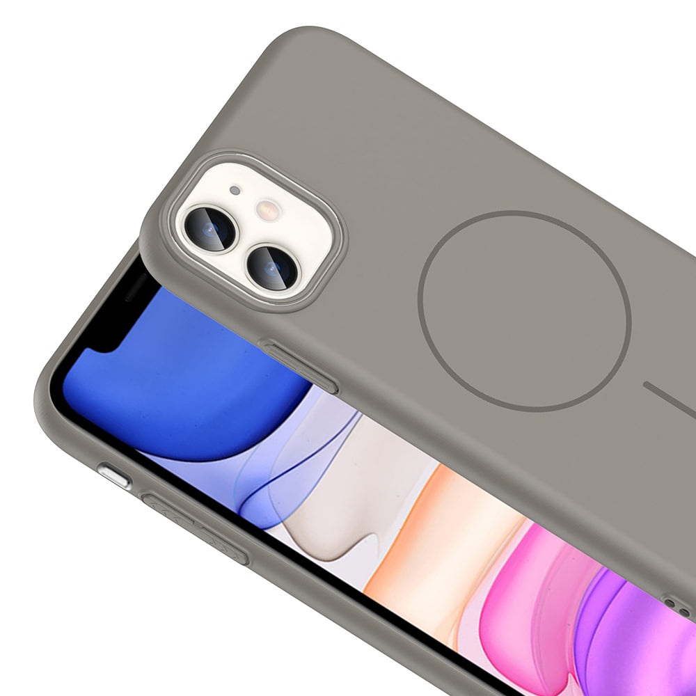 Apple iPhone 11 Kılıf Magsafe Şarj Özellikli Zore Ruby Sert Kapak Mürdüm