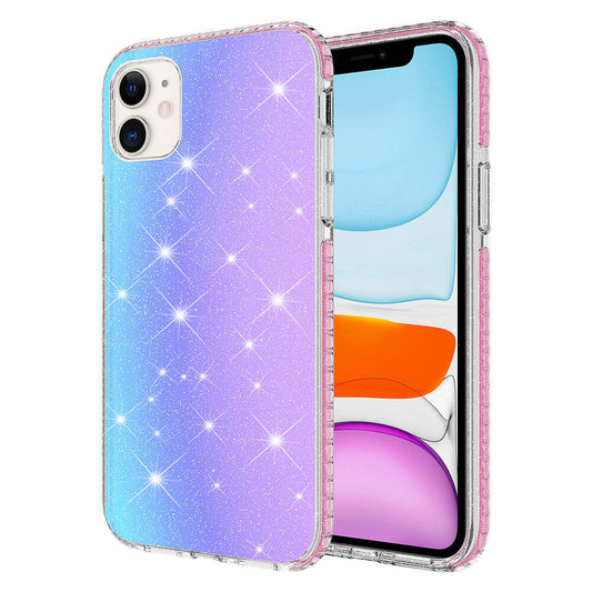 Apple iPhone 11 Kılıf Parlak Renk Geçişli Zore Velle Kapak Pembe