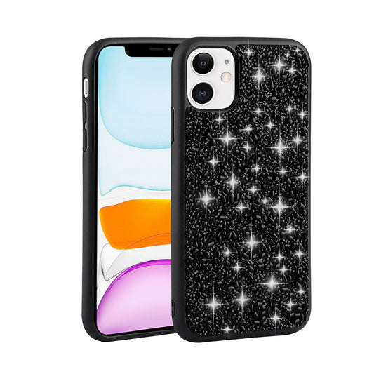 Apple iPhone 11 Kılıf Parlak Taşlı Tasarım Zore Linea Kapak Siyah
