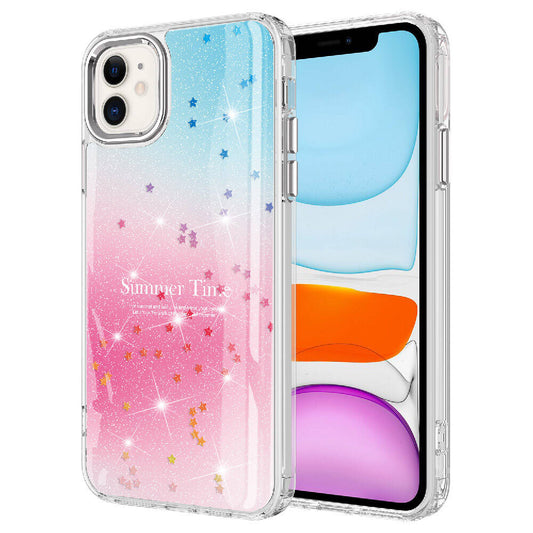 Apple iPhone 11 Kılıf Simli Desenli Parlak Zore Task Kapak Pembe