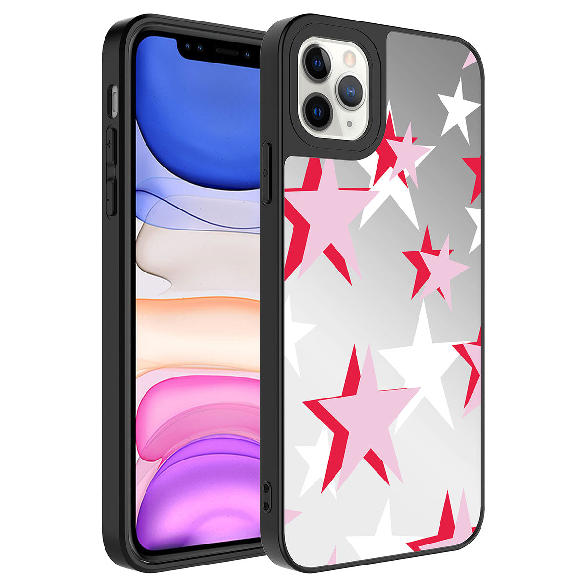 Apple iPhone 11 Pro Kılıf Aynalı Desenli Kamera Korumalı Parlak Zore Mirror Kapak Yıldız